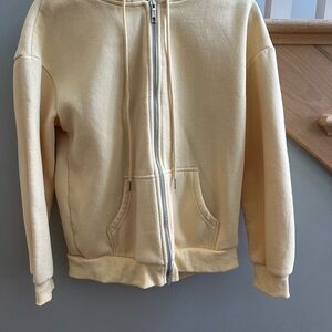 Butter Yellow Womens Zip-Up Hoodie